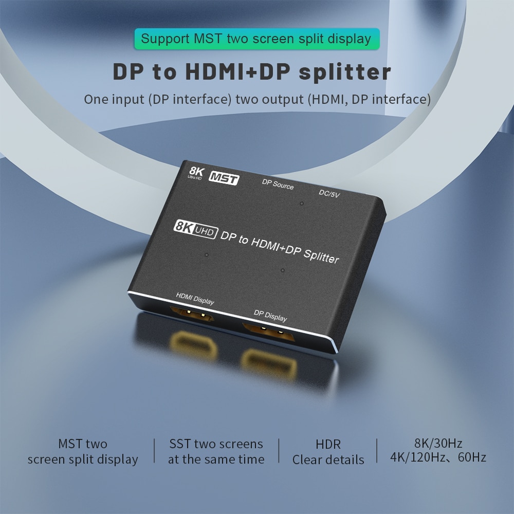 DisplayPort 1.4 8K DP-DP  HDMI ȣȯ  й, 8K @ 30Hz 4K @ 120Hz  MST SST HDR 4:4:4 ÷Ʈ HDMI й